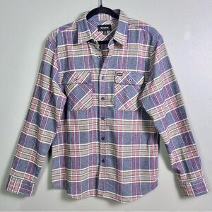 Brixton‎ shirt men's medium button down flannel tartan plaid thick NEW grunge